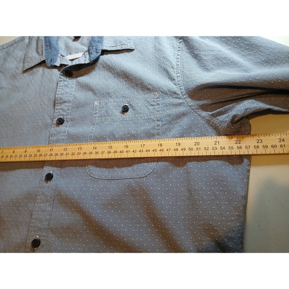 Wallin & Bros Mens Blue White Micro Pattern Cotton Button Down Shirt Large - Picture 8 of 10